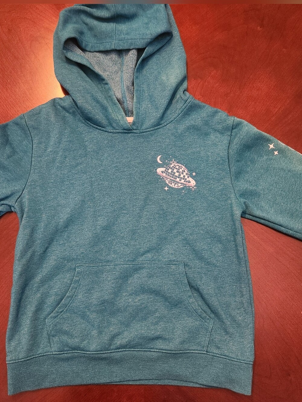 Girl's Teal Hoodie with Planet Graphic - Cat & Jack